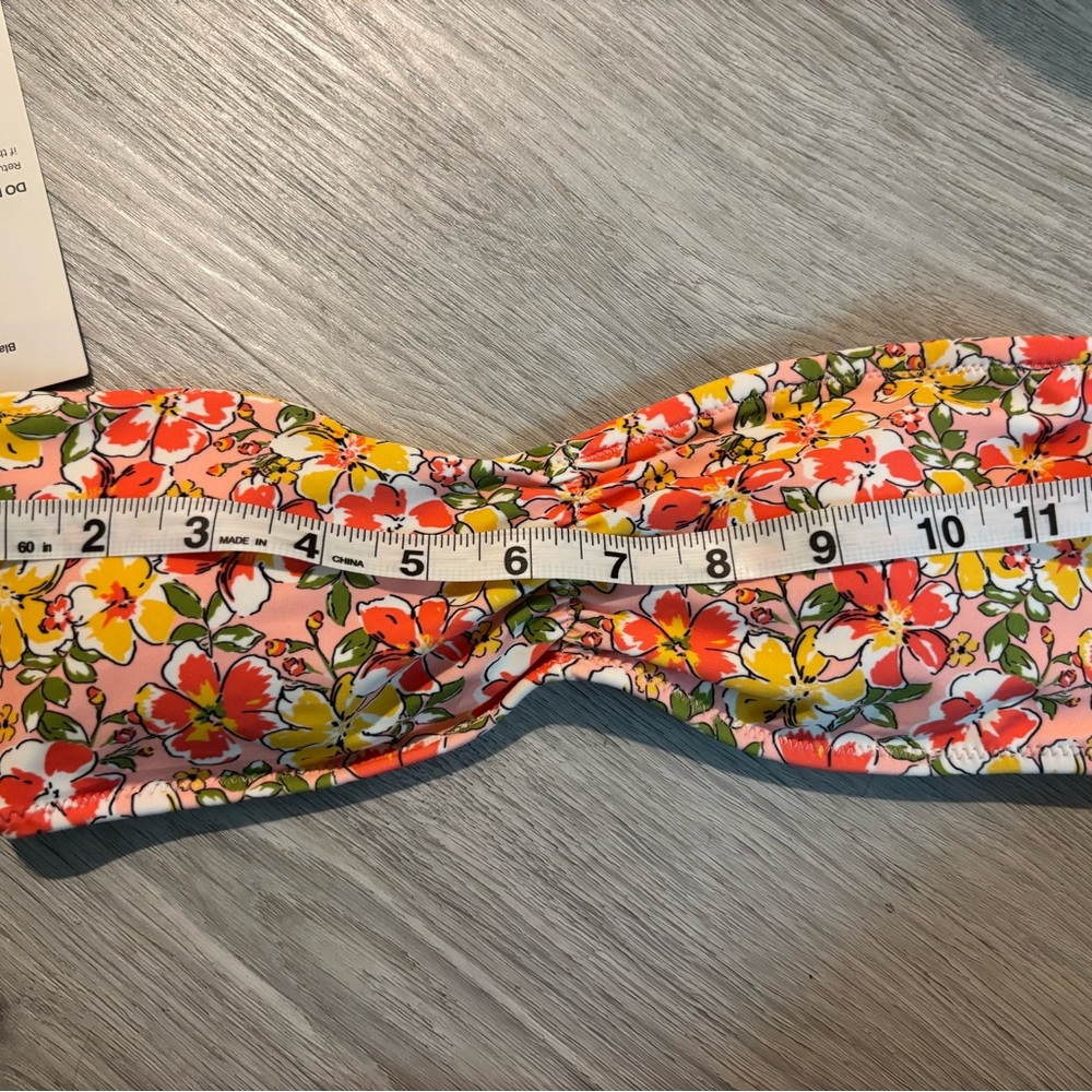 Blackbough Floral Strapless Bikini Top NWT